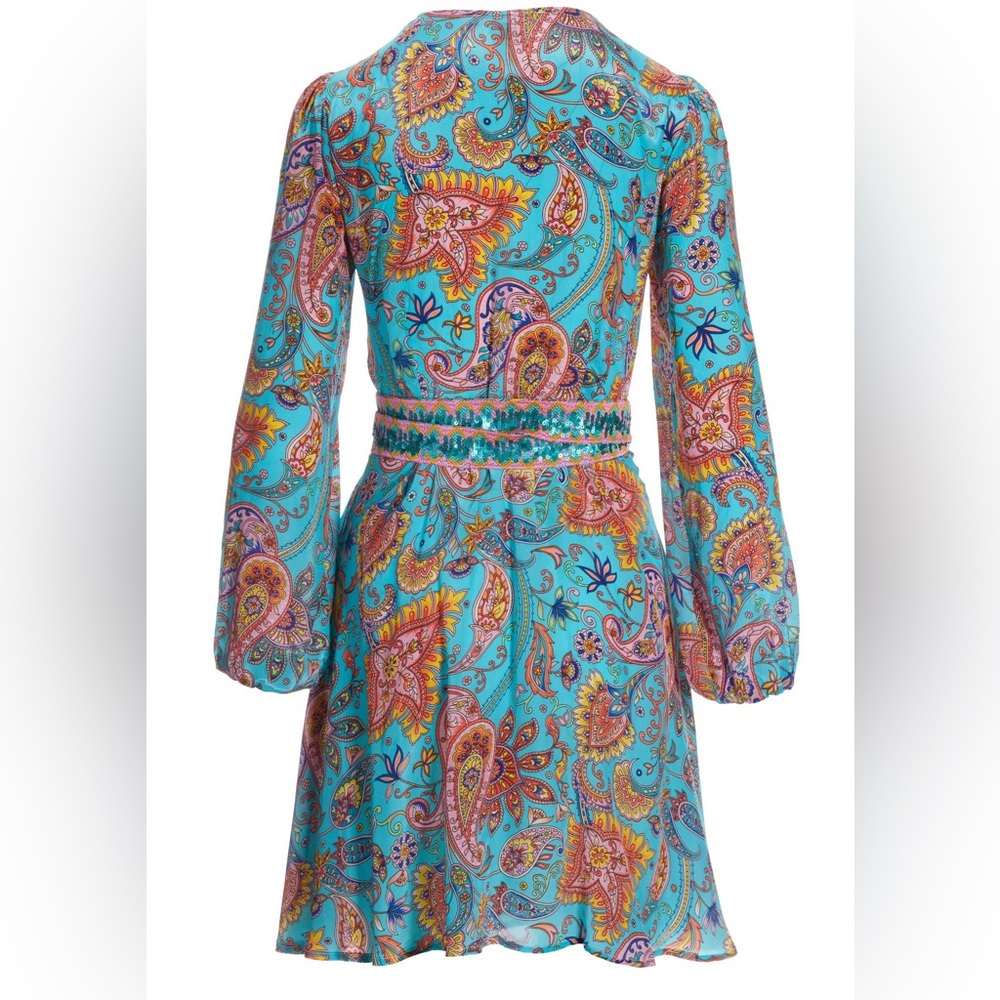 Beach Paisley Embellished Printed Wrap Dress - Picture 3 of 9